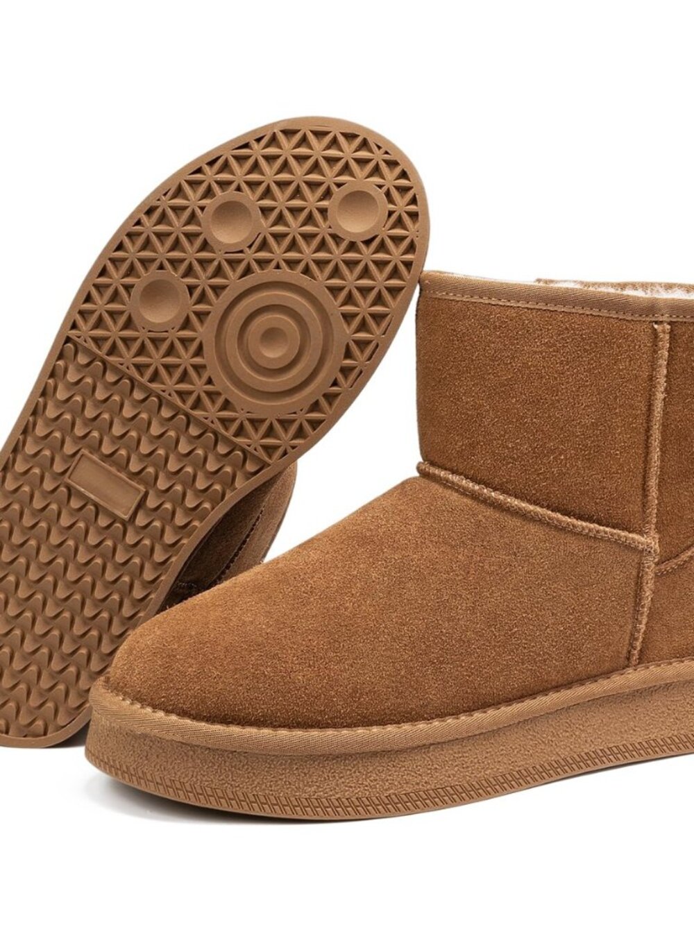Mini Boots for Women, Platform Ankle Snow Boots, Genuine Leather Winter Boots